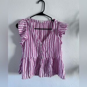 Copper Key - Dillards Pink and White Striped Blouse 🌸
Perfect for Spring!